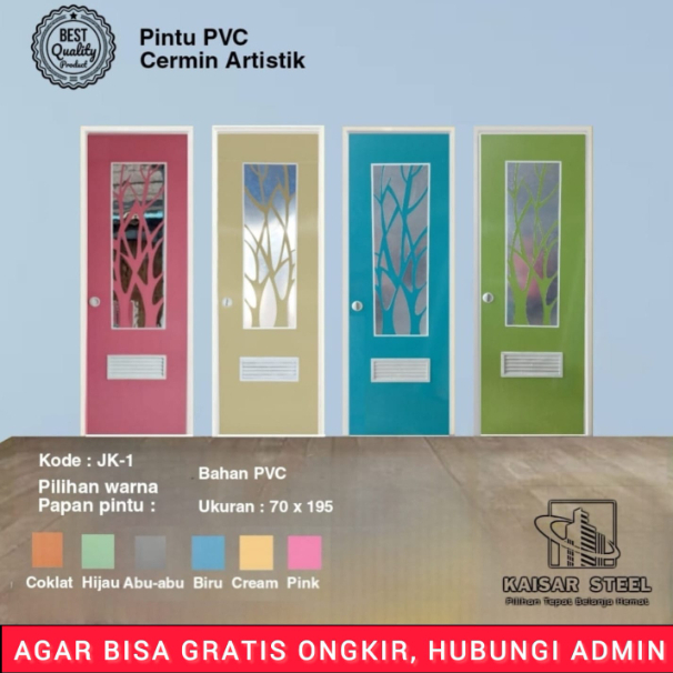 Pintu PVC Kamar Mandi Cermin Artistik