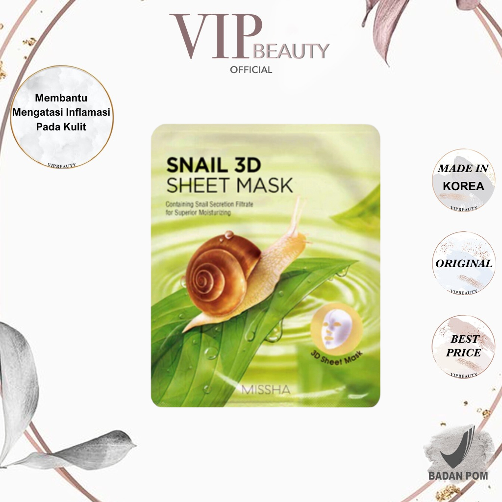 MISSHA Snail 3D Sheet Mask - Masker Wajah Snail Serum