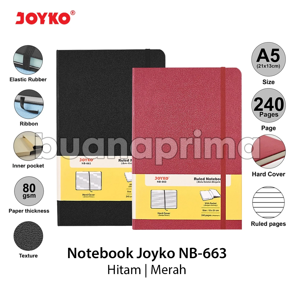 

Notebook Hard Cover Joyko NB-663 Buku Tulis Catatan Agenda Tali Diary A5