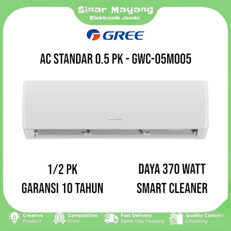 AC GREE GWC-05MOO5/ AC Standar 1/2 PK GREE/ Garansi Resmi GREE
