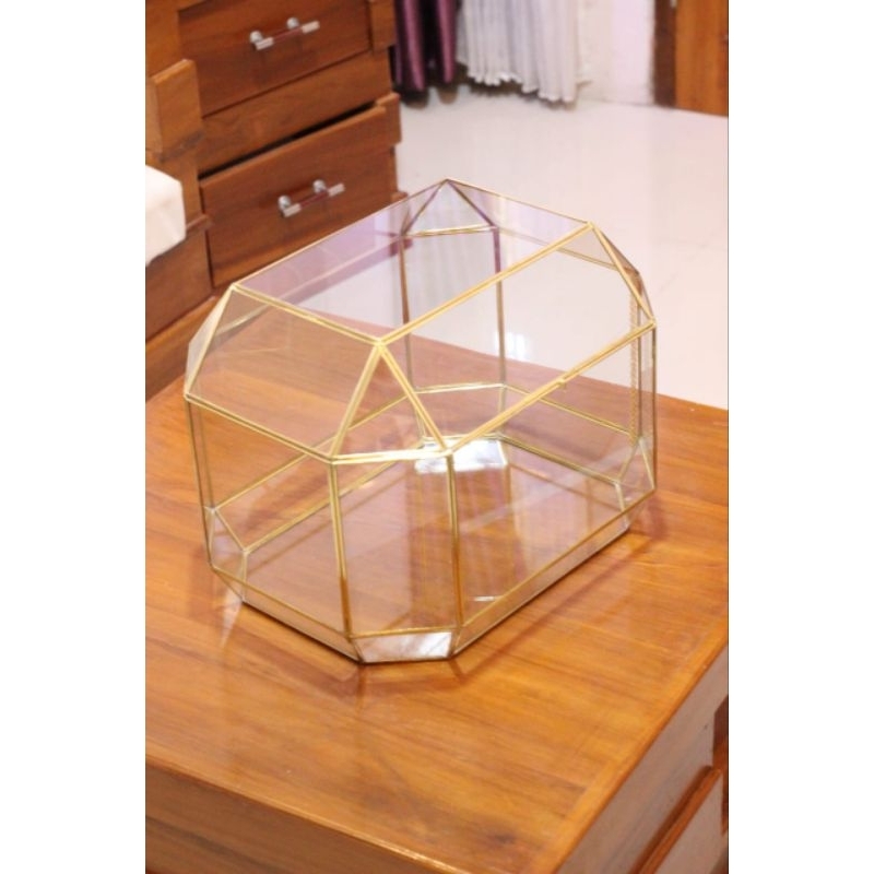 kotak hantaran seserahan / terrarium kaca M dan XL