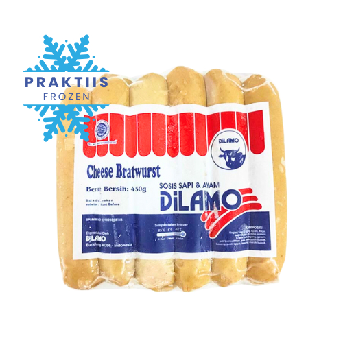 

DILAMO CHEESE BRATWURST 450GR SOSIS SAPI DAN AYAM RASA KEJU