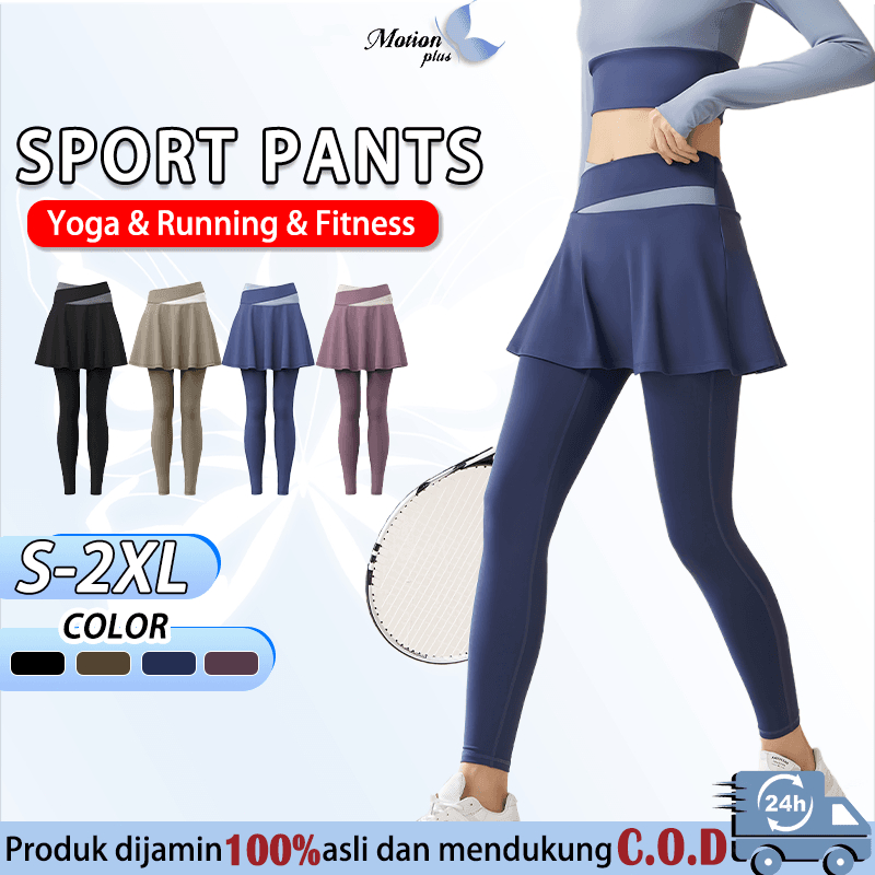 Rok Legging Olahraga Wanita Jumbo High Celana Yoga Legging Panjang Waist Skirt Sport Import C0013G4
