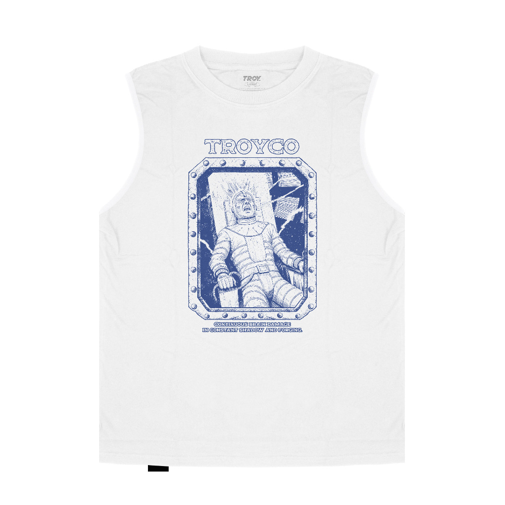 Troy Company Tshirt Singlet White Magneto - Kaos Pria Tanpa Lengan Putih TS 2915