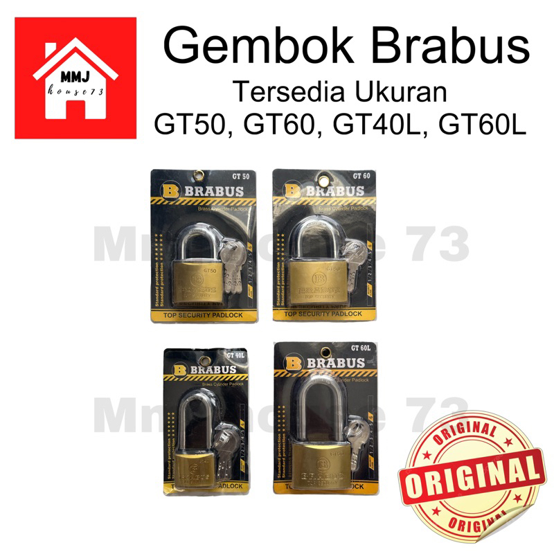 Brabus Gembok Pagar / Gembok Kuningan / Tersedia Leher Pendek dan Leher Panjang