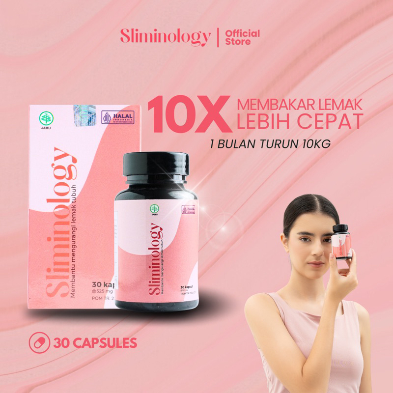 SLIMINOLOGY HERBAL SLIMMING CAPSULE | PELANGSING TUBUH BPOM | OBAT DIET STRONG AMPUH 30 CAPSULE