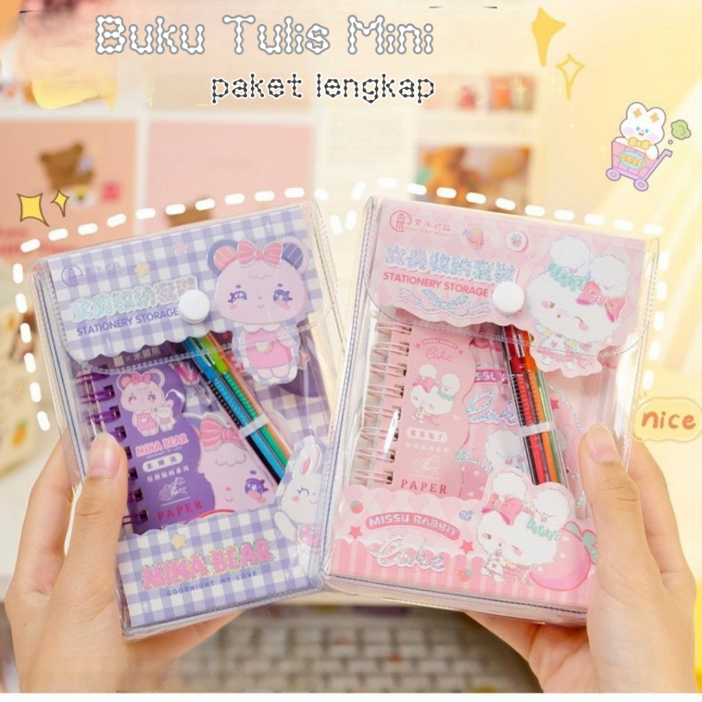 

- Paket Jurnal Set Gift Box Notebook Journal Diary Alat Buku Tulis Lengkap Scrapbook
