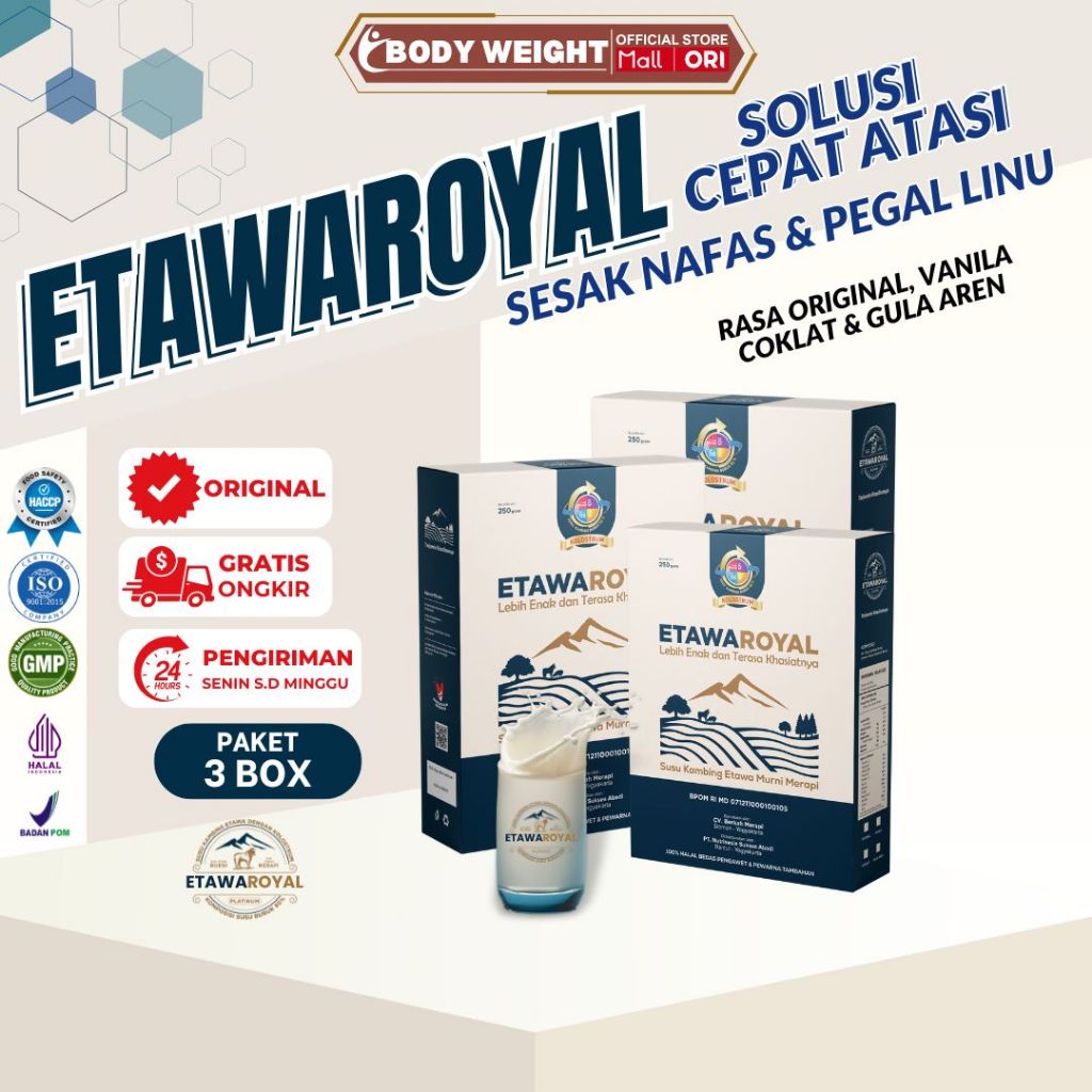 

ETAWAROYAL Platinum - Susu Kambing Etawa - Paket 3 Box Kemasan 250 gram