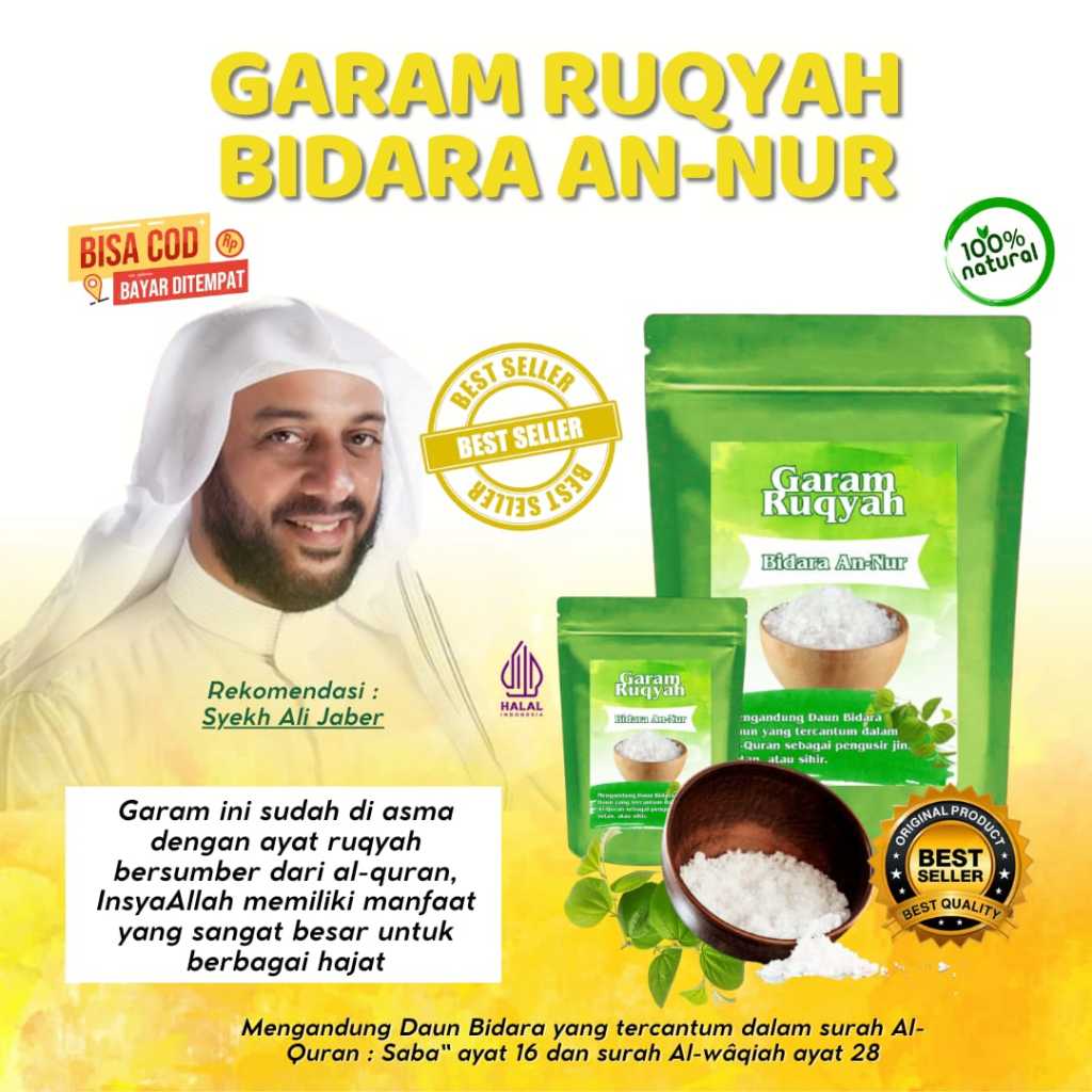 

Produk 1KG 100% ASLI PENANGKAL SIHIR DAN SANTET // GARAM RUQYAH BIDARA SIAP PAKAI