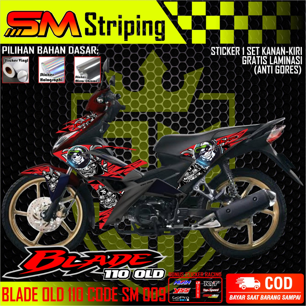 [COD] Stiker BLADE 110 OLD striping BLADE motor HONDA VARIASI MOTIF PANDA REACING SM 009