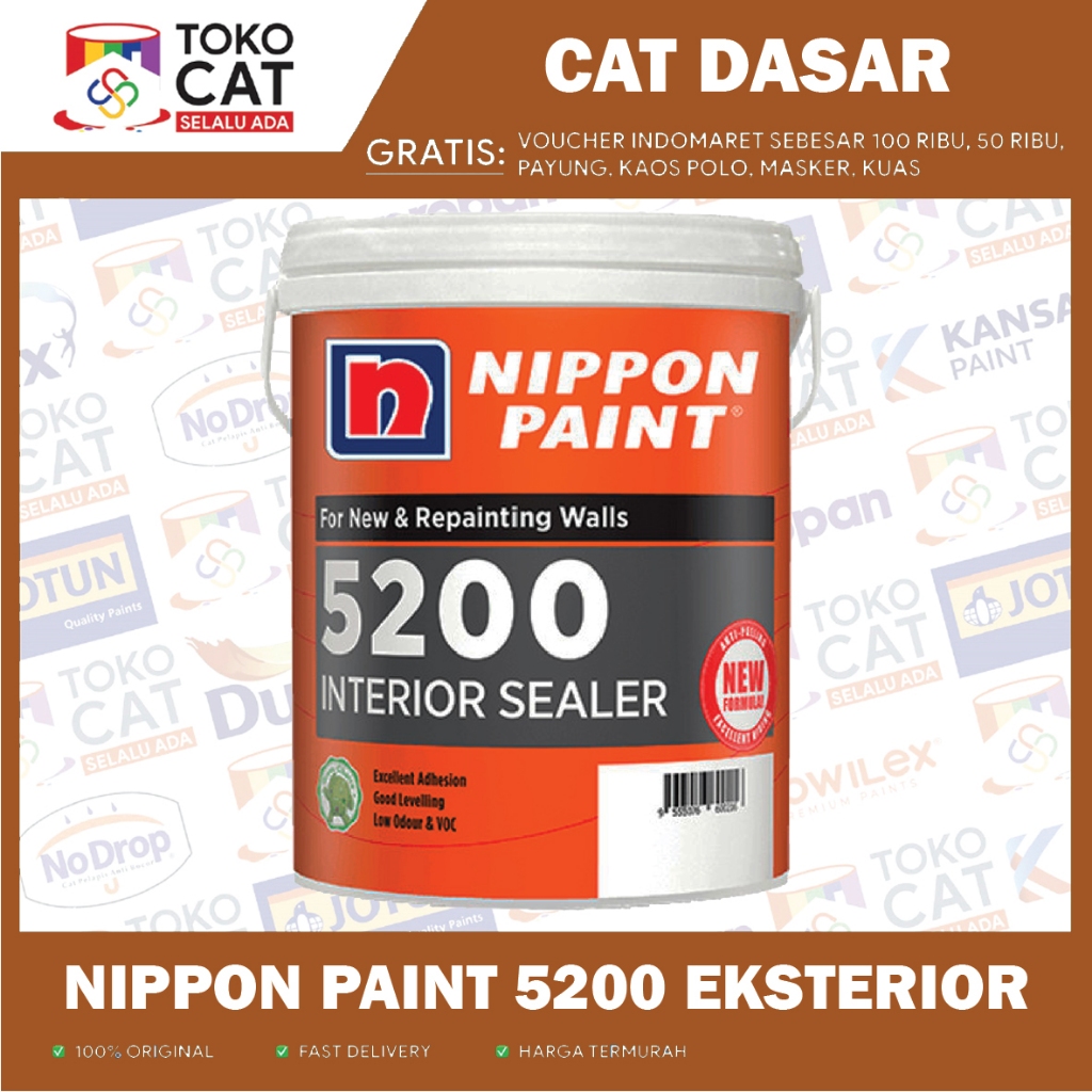 CAT DASAR DINDING | NIPPON PAINT 5200 WALL SEALER 25 KG | KEMASAN PAIL