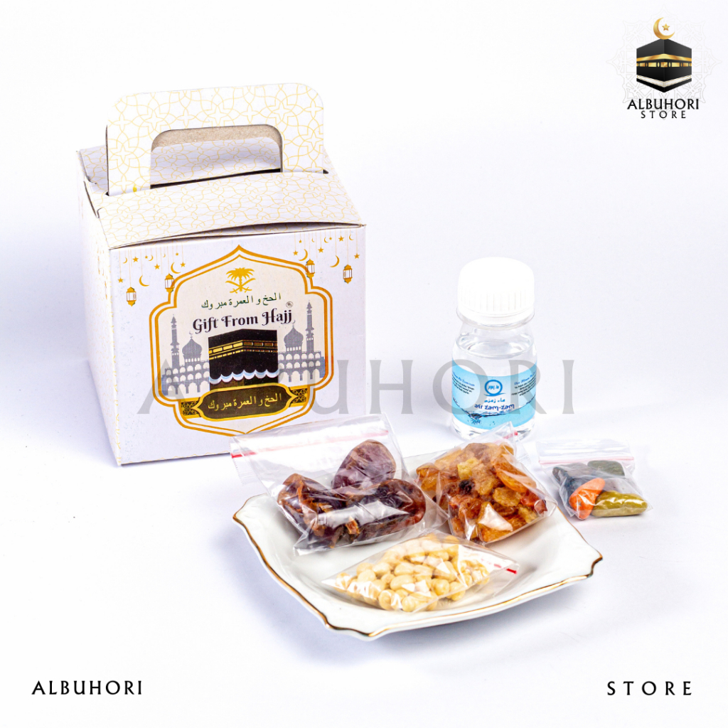 

Gift Hampers Oleh Oleh Haji dan Umroh Souvenir Tas Kubus Air Zamzam Ori Coklat Kerikil