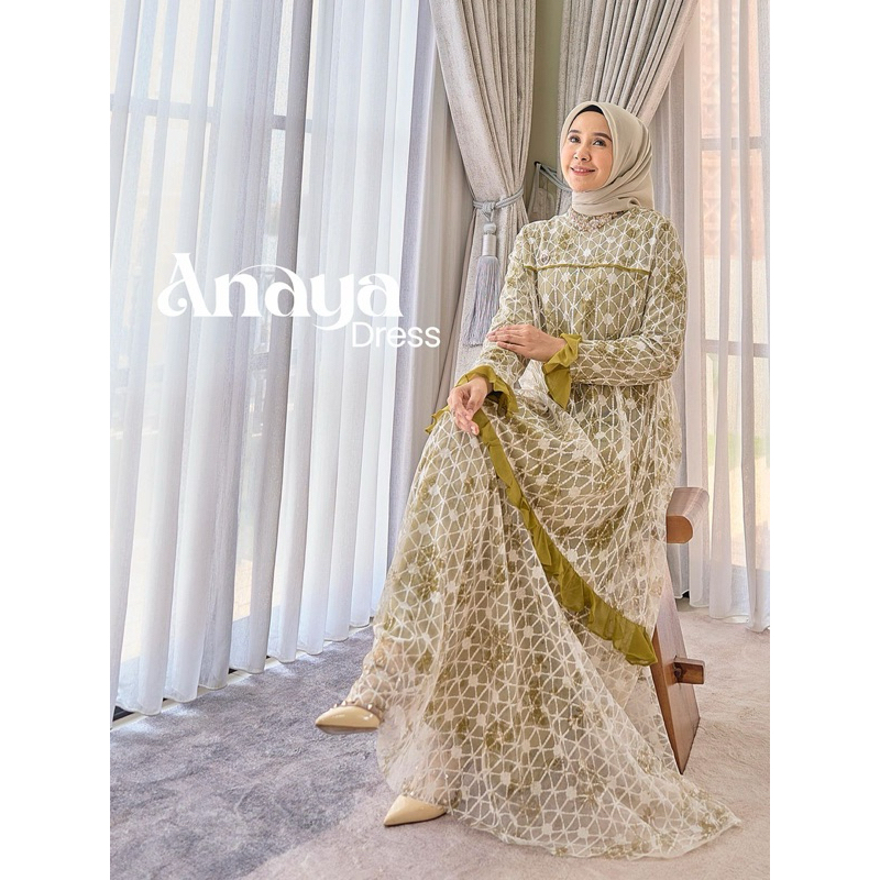 New Arrival Anaya  Dress Gamis Marevi Terbaru ori premium mewah Elegant