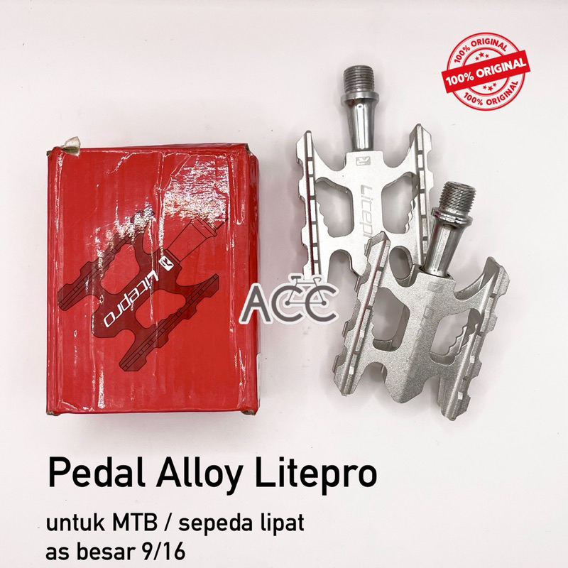 Pedal Litepro Alloy black silver red gold Seli Minion pedal sepeda