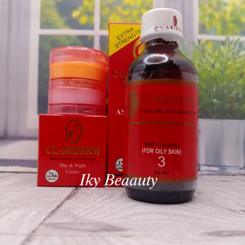 Paket CLARIDERM 3in1 ( Krim Siang ,Krim Malam , Toner )