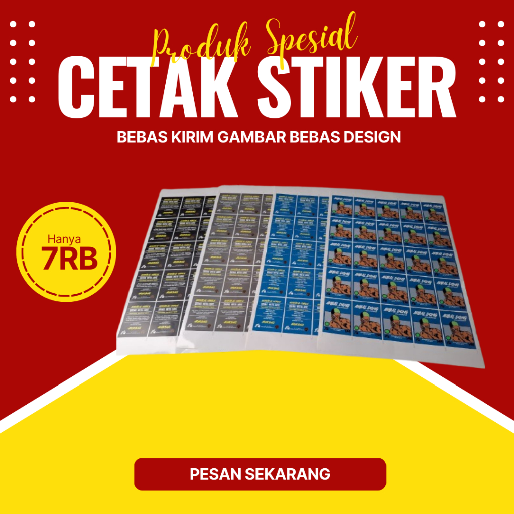 

PROMO CETAK STIKER A3+ BISA REQUEST BEBAS KIRIM GAMBAR