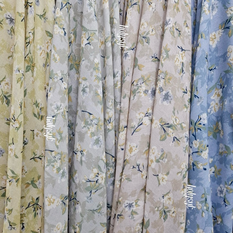 Kain Katun Paris Bahan Baju Jilbab Mukena Motif Bunga