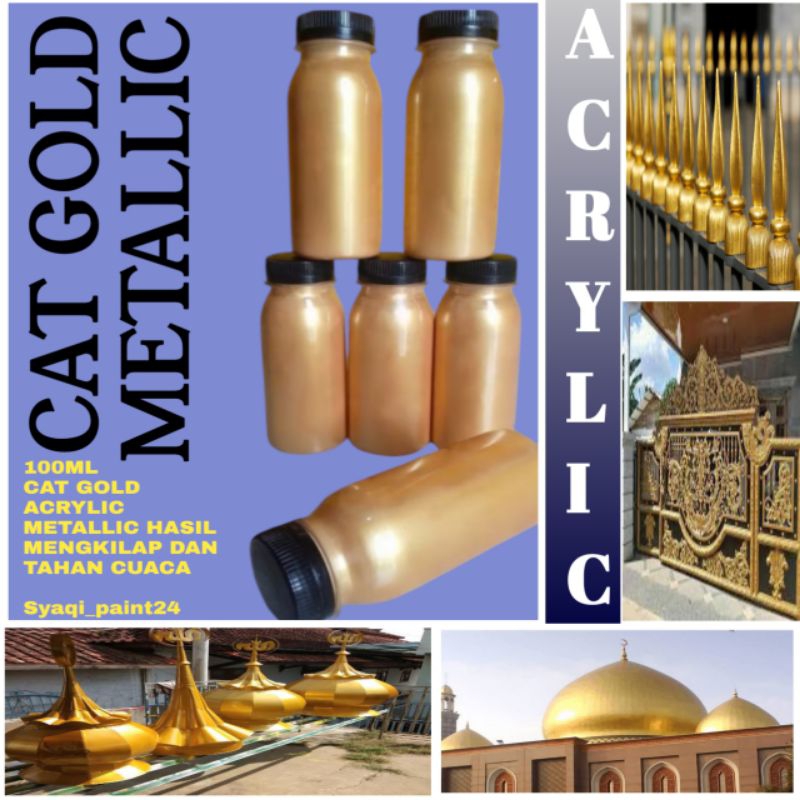 

Syaqi Paint Cat Gold Acrylic Metallic 100ml Hasil glossy
