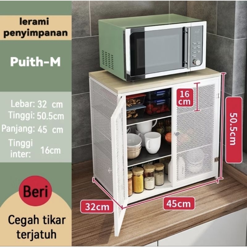 Preloved Rak Dapur Lemari Piring Multi-layer / Rak Penyimpanan Serbaguna Kabinet / Multi-Lapisan Bum