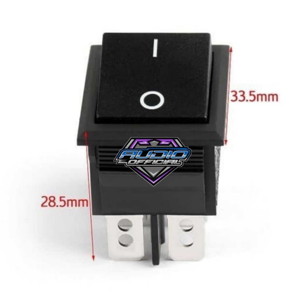Saklar 4 Kaki Kotak Besar ON-OFF 4pin Hitam Rocker Switch Berkualitas