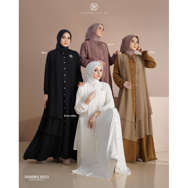 [NEW] ✔️ COD | SHANUMIA DRESS • NADHEERA LUXURY / Gamis Dress Layer Rayon x Babydoll Premium Adem Ha