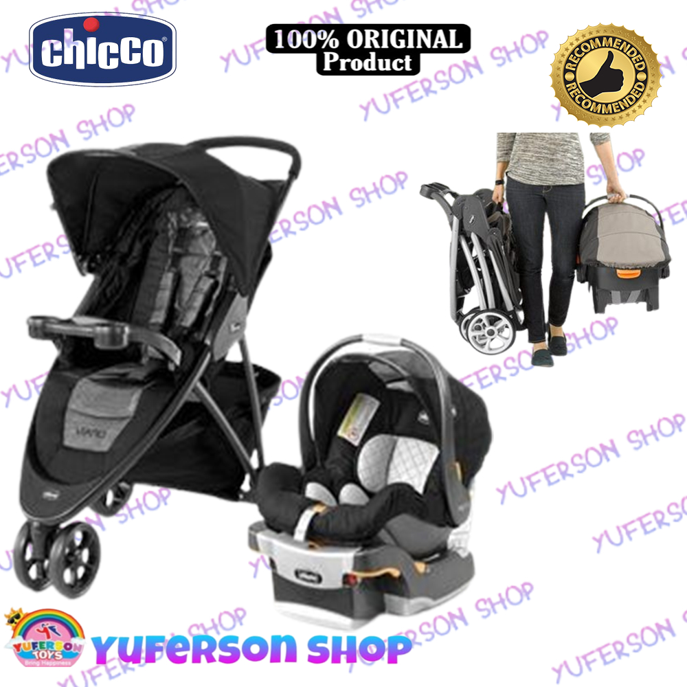 Chicco Viaro Techna Quick-Fold Travel System (Stroller + Car Seat) / Kereta Dorong Bayi Kereta Bayi