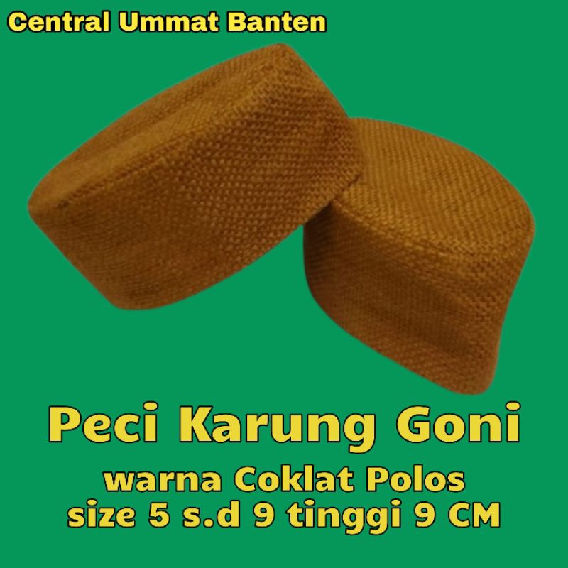 Peci Karung Goni ( Warna Coklat & Natural ) Ukuran 5,6,7,8,9 Tinggi 9 CM