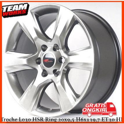 VELG MOBIL RING 20 PALANG 6 WARNA HYPER BLACK HSR TROCHE PCD 6X139,7 UNTUK FORTUNER HILUX TRITON