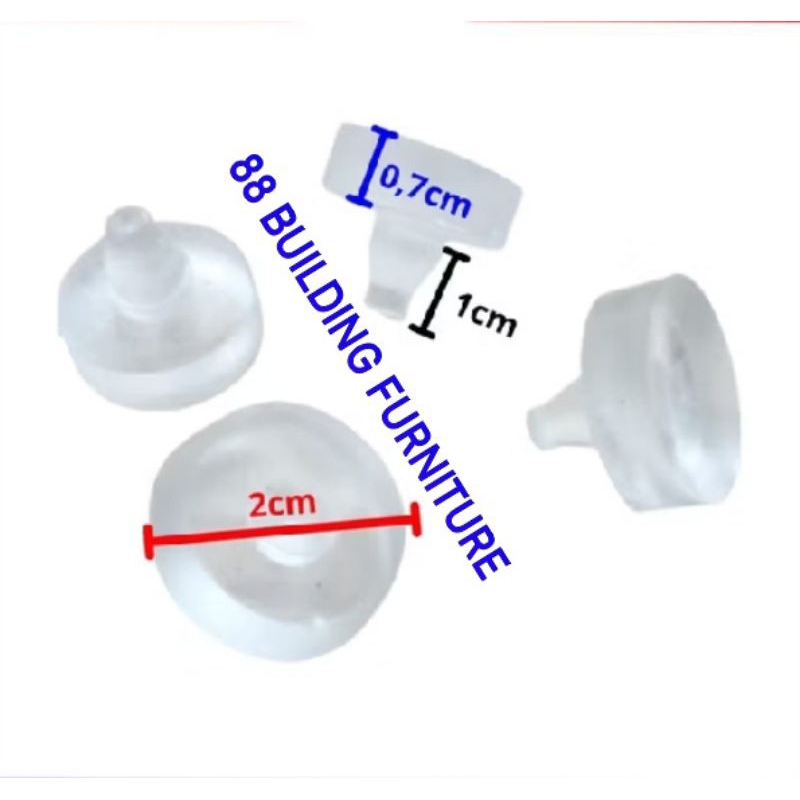 COP KARET GANJAL PENGGANJAL KACA MEJA 20 mm / KOP KARET SILIKON BENING TRANSPARAN PENAHAN TATAKAN TA