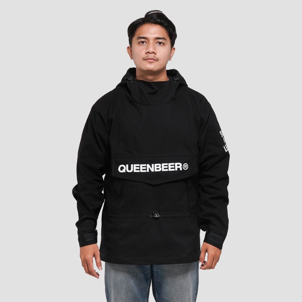 Keluaran Terbaru Queenbeer  Cagoule Canvas Jacket Leander Black