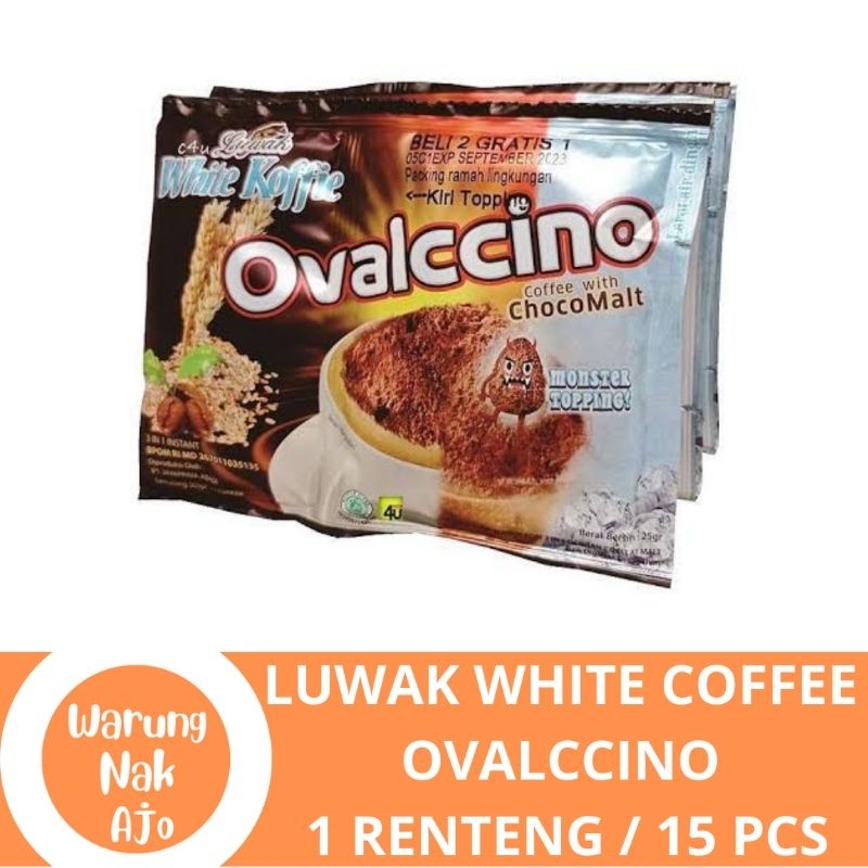 

LUWAK WHITE COFFEE OVALCCINO 1 RENTENG/15 PCS