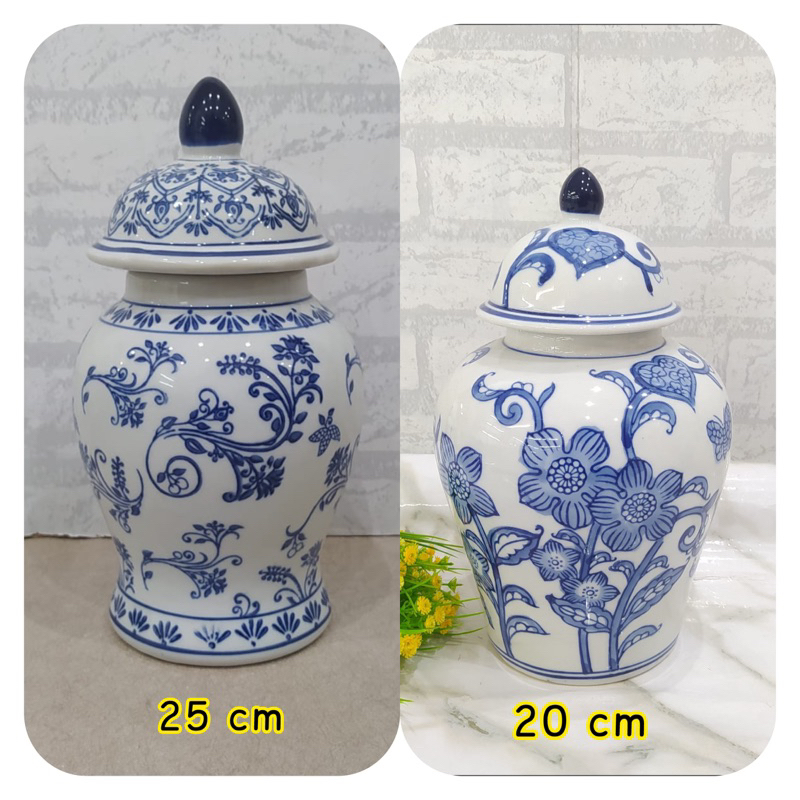Toples keramik biru putih / toples blue white / toples china