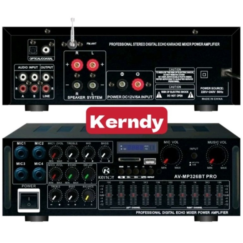 Terbaik Amplifier KERNDY Bluetooth EQ Audio Karaoke Home Theater KERNDY amplifier AVMP326BT