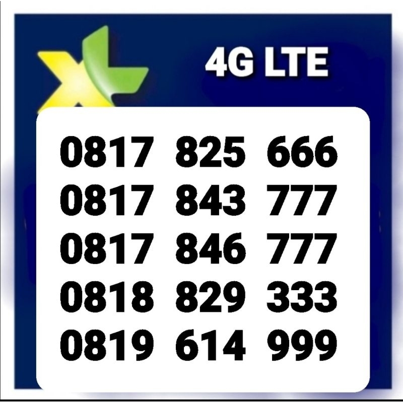 NOMOR CANTIK XL 10 DIGIT PRABAYAR TRIPLE 666,777,999