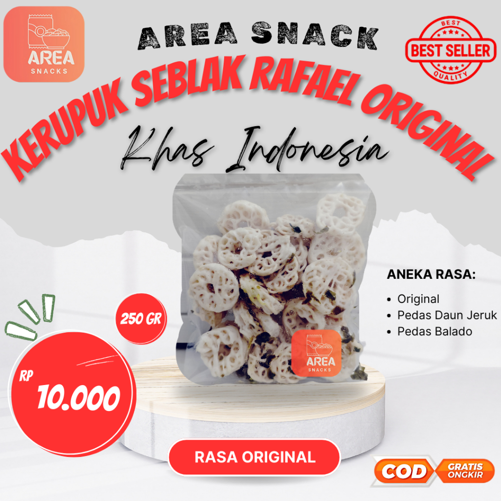 

KERUPUK SEBLAK RAFAEL ORIGINAL DAUN JERUK 250 GRAM KERUPUK MAWAR ENAK GURIH RENYAK FOOD CEMILAN