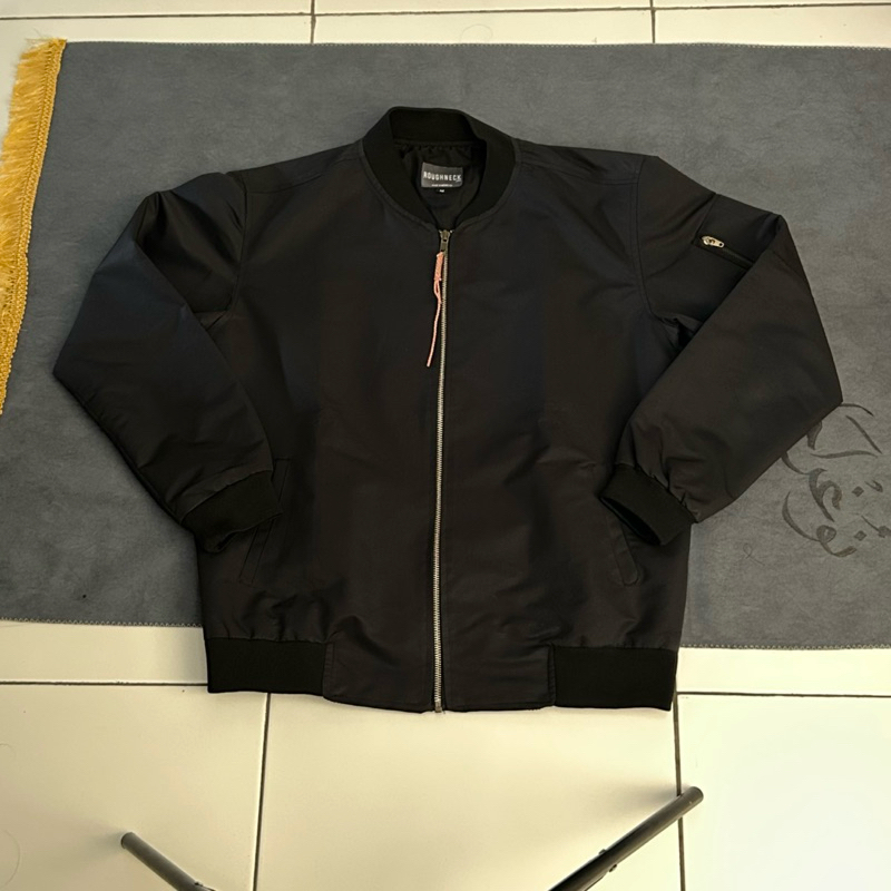 Jaket Bomber Roughneck 1991 warna Hitam Unisex Size M Preloved Original Anti Angin Air Jaket Motor S