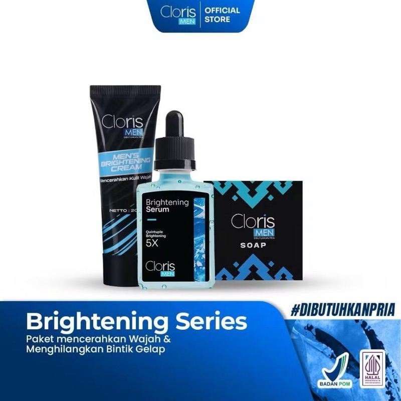 CLORISMEN Paket Brightening Series Mencerahkan Memutihkan Wajah Pria