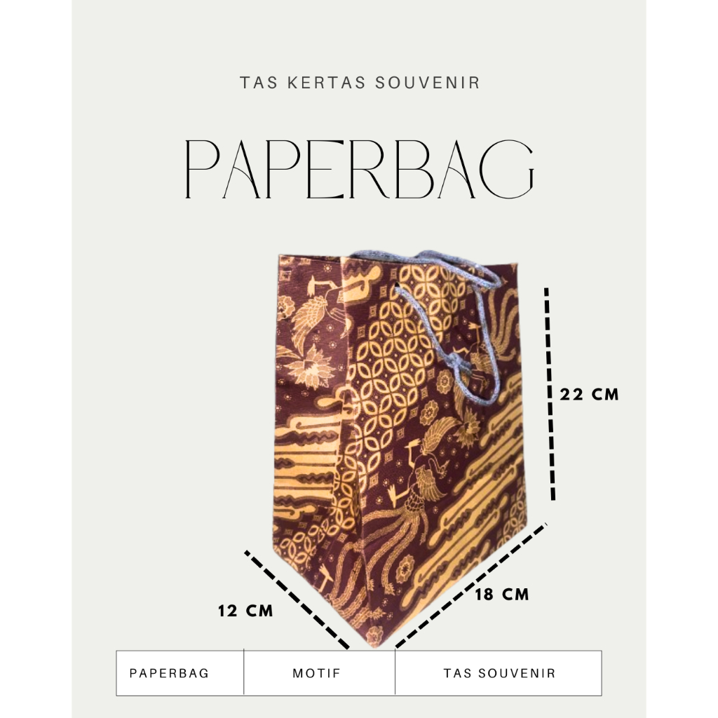 

Paper Bag Souvenir Motif Batik Ukuran 18 x 22 x 12 - Batik