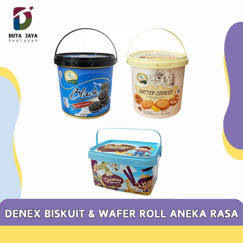 

Denex Handle Biskuit Butter Cookies// Black Cookies 350 gram// Wafer Roll Tiramisu & Chocolate180 gram