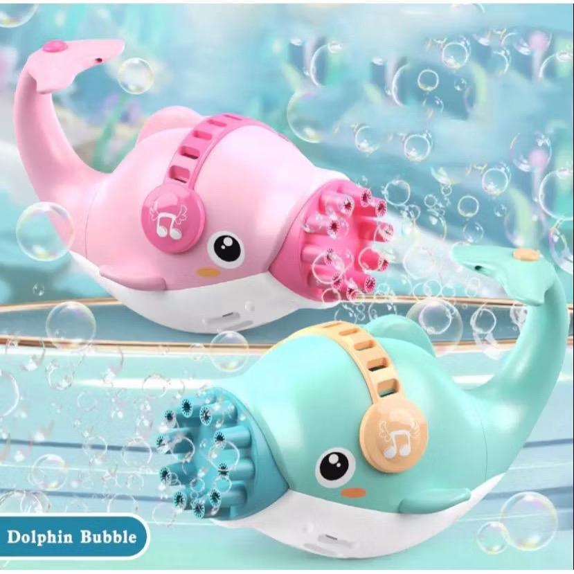 Mainan Bubble Gun Dolphin/Pistol Gelembung Dolphin Gatling Bubble Gun, 8-Holes Automatic Bubble Blow
