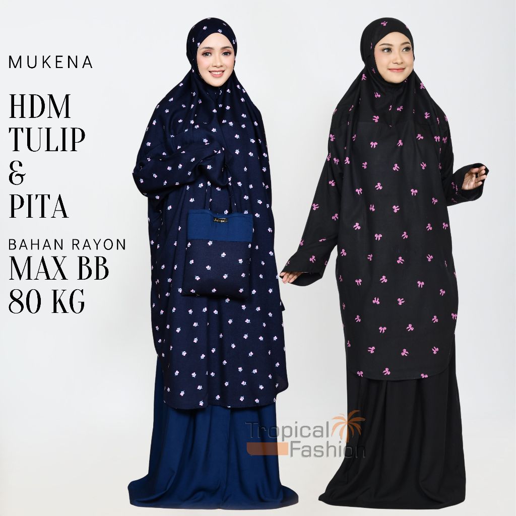 Mukena Bali HDM TULIP DAN PITA Bahan Rayon Janger