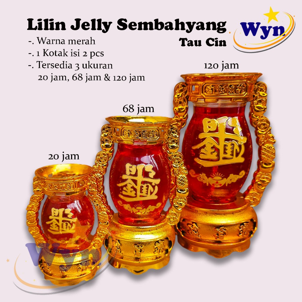 Lilin Jelly Sembahyang Tau CIn / Lilin Jelly Merah Gelas Sembahyang Imlek