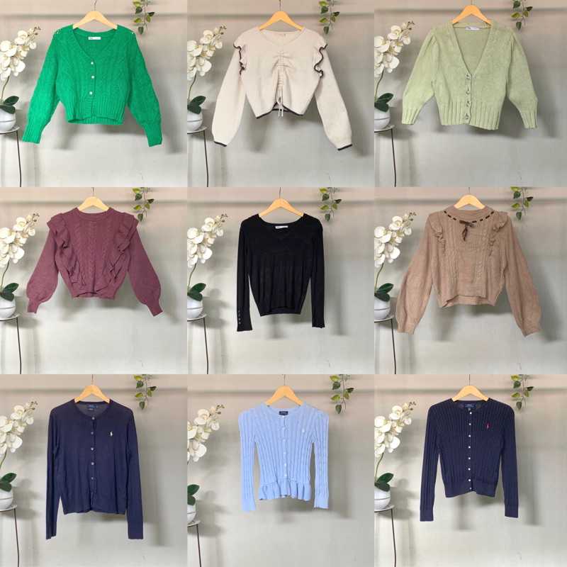 SWEATER CARDIGAN KEPANG CABLE KETUPAT VELVET RAJUT PREMIUM