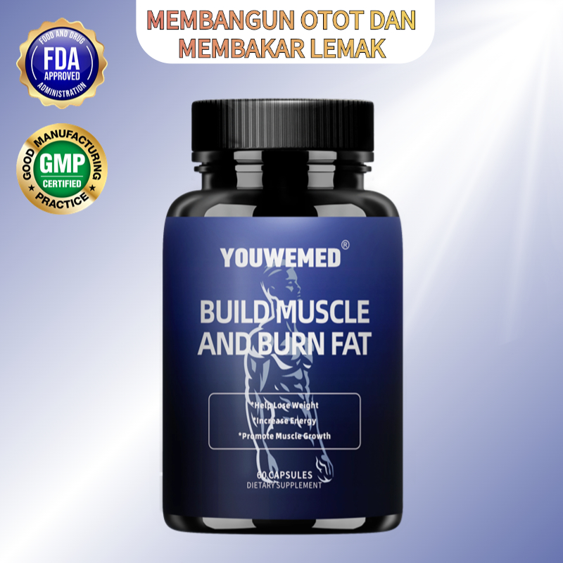 Fat Burner & Muscle Gainer, Bakar Lemak, Bangun Otot Cepat, 60 Kapsul