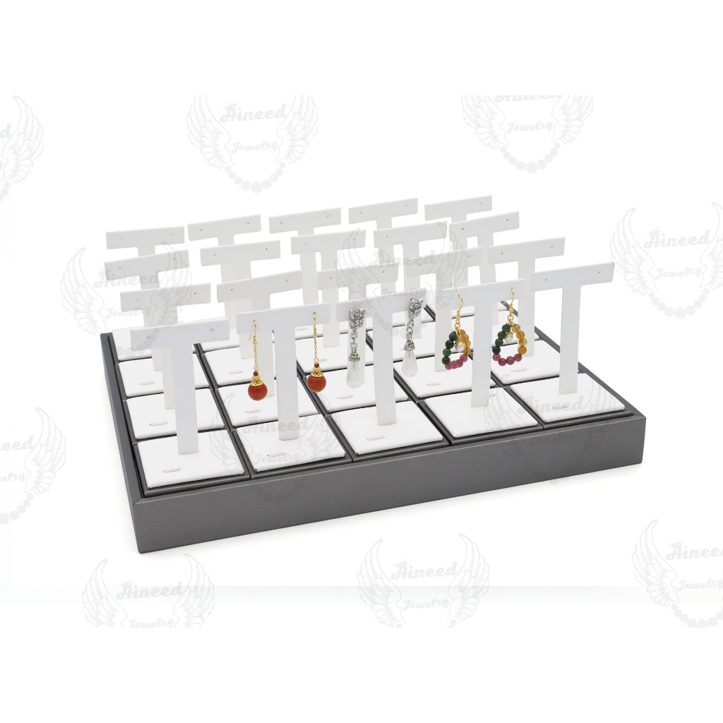 Aineed | Nampan Mewah Abu Tua, Display Perhiasan, Display Anting Kalung Cincin Display