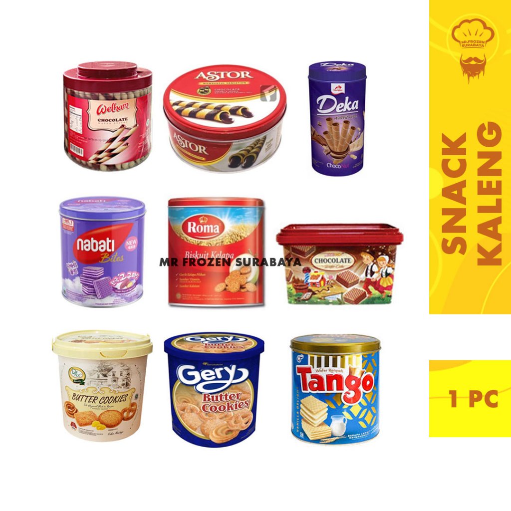 

Snack Kaleng - Astor | Gery | Biskitop | Deka | Khongguan | Nissin | Denex | Tango | Nabati