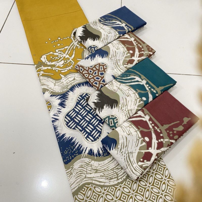 kain batik printing teteron rayon Kawung abstrak