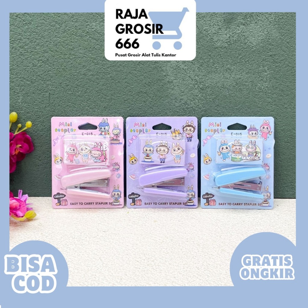 

Stapler Plus Refill 2 in 1 Labubu MN-1755 / Staples mini warna pastel macaroon Labubu / alat tulis kantor sekolah cekrekan