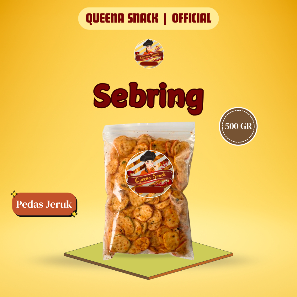 

QUEENA SEBRING Pedas Jeruk 500GR - Makanan Ringan Pedas