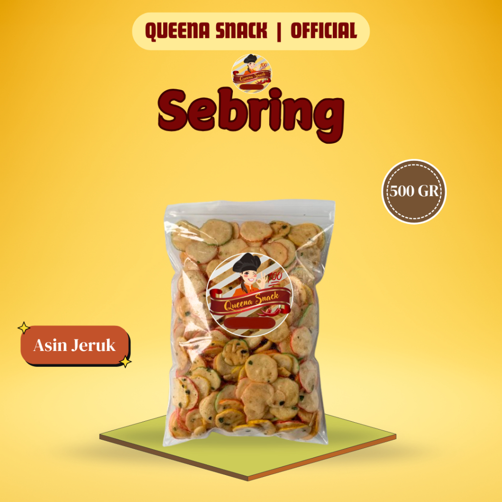 

QUEENA SEBRING Asin Jeruk 500GR - Makanan Ringan Asin
